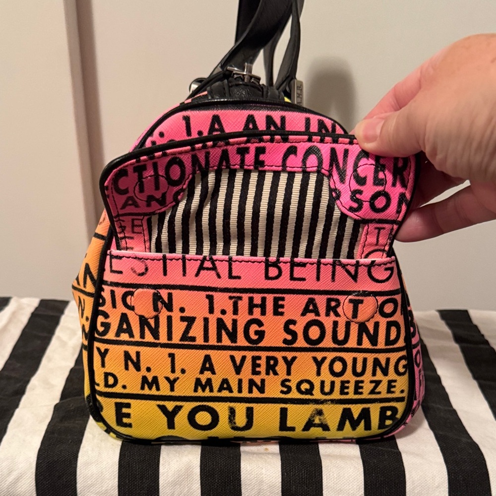 L.A.M.B. Yellow and Pink Graphic Satchel - Picture 5 of 12